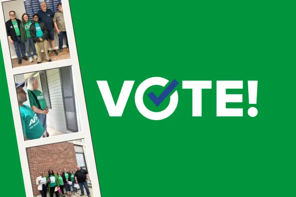Collage of members door knocking and canvassing ahead of upcoming elections