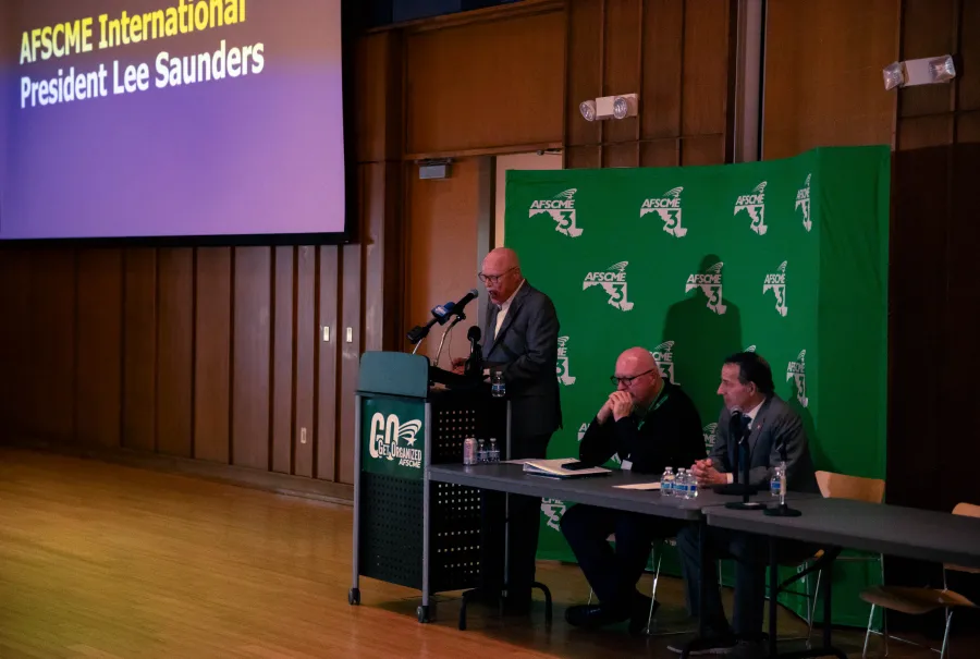 Picture of Patrick Moran, Lee Saunders and Congressman Raskin